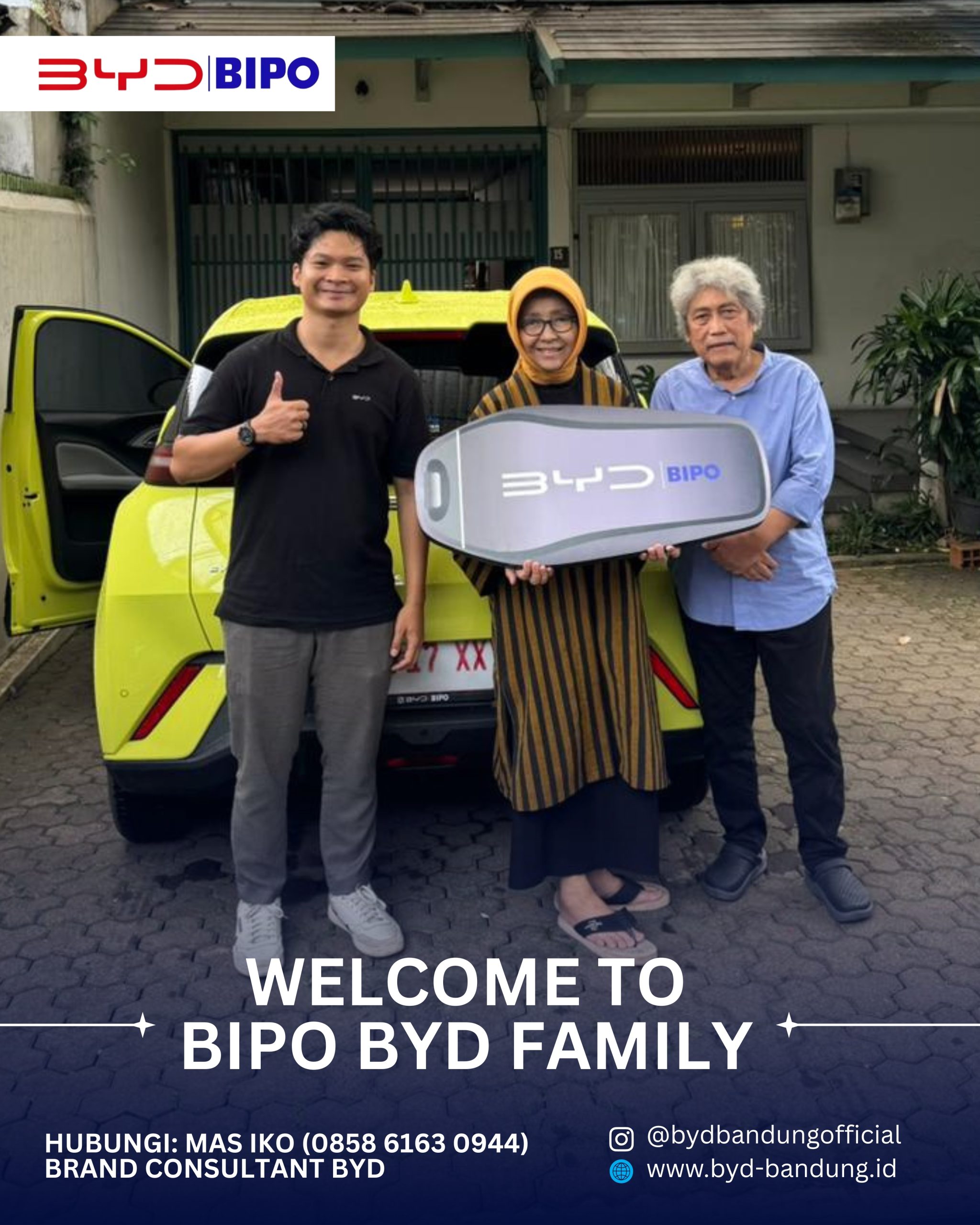 Serah Terima Unit BYD –bersama Sam Bimbo.. Customer Baru di Dealer BYD Bandung Cimahi